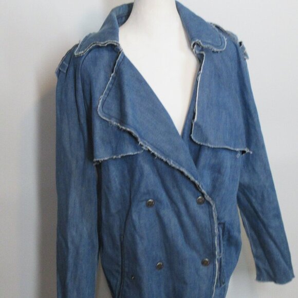 Cache Cache Happy Denim Knee Length Coat/Dress Size 170/92A = Size Large - Picture 4 of 8